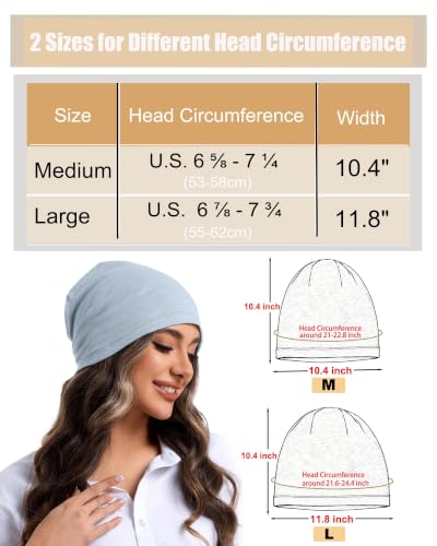 100% Cotton Summer Beanie for Men Women, Thin Soft Slouchy Beanies - color: 1pcs-light Blue, size: Large
