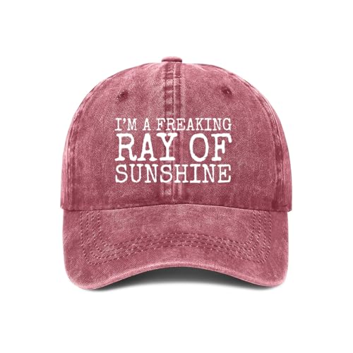 I’M A Freaking RAY of Sunshine Hat for Men Baseball CapCool Hat - color: Wine Red 0