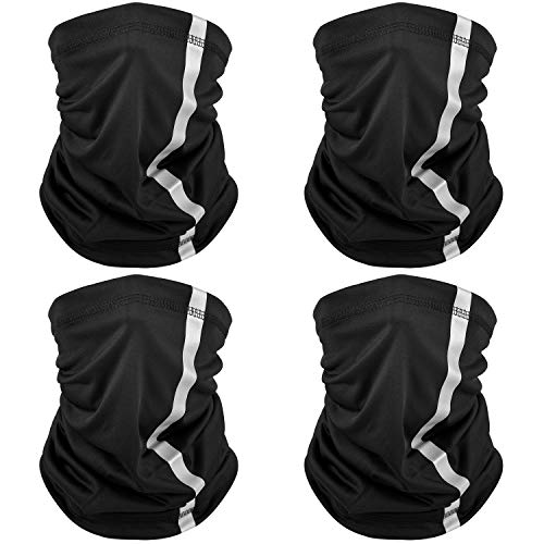 SATINIOR 4 Pcs Neck Gaiter Face Mask for Men - color: Black