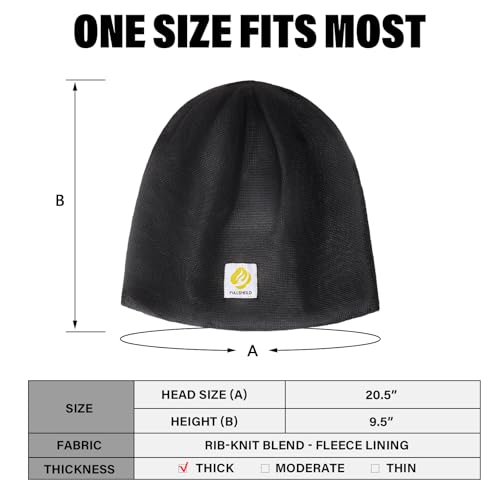 Fullsheild FR Double-Layer Thermal Knit Beanie Cap Warm Winter Flame Resistant Head Covering Welding Hat Black