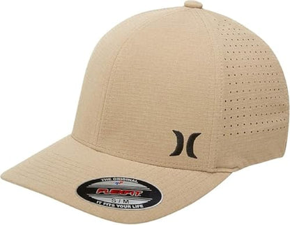 Hurley Men's Baseball Cap - Sweat-Wicking Fitted Baseball Hats for Men (S-XL) - color: Khaki/Black, size: Small-Medium
