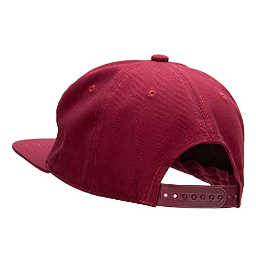 Nissi 5 Panel Cotton High Profile Flat Bill Unstructured Cap - color: Burgundy
