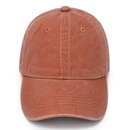 NPJY Baseball Cap Golf Dad Hat Adjustable Original Classic Low Profile Hat - color: Orange(washed)