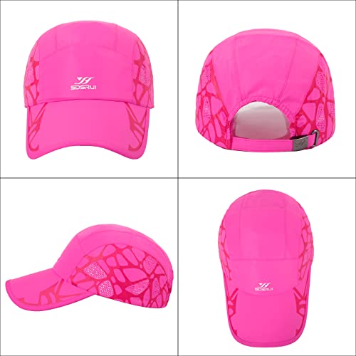 Running Hat Mesh Quick Dry Hat Baseball Cap for Women Men - color: Rose Red