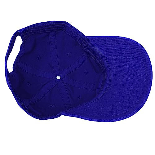 Glory Max 100% Cotton Baseball Cap Classic Plain Low Profile Golf Dad Hat Buckle Adjustable - color: Royal Blue