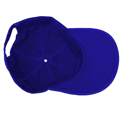 Glory Max 100% Cotton Baseball Cap Classic Plain Low Profile Golf Dad Hat Buckle Adjustable - color: Royal Blue