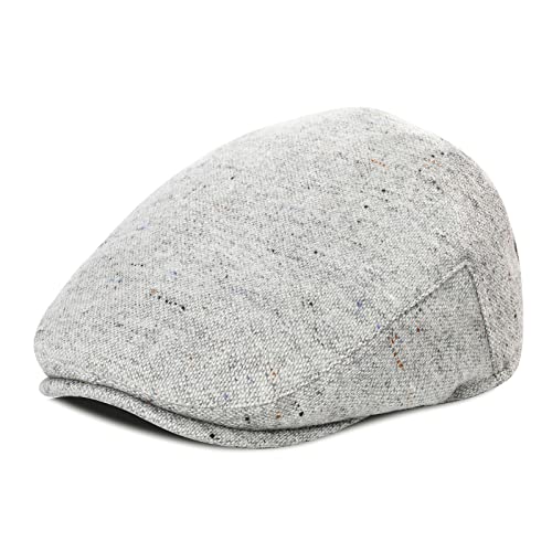 Toddler Wool Tweed Newsboy Cap - color: Flecked Light Grey, size: 2-3T