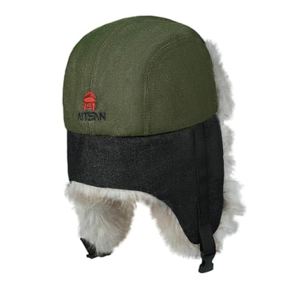 Croogo Trapper Hat Winter Hats for Men Trooper Russian Warm Hat with Ear Flaps Women Ushanka Fur Hat Windproof Ski Hat - color: Pl2510-green