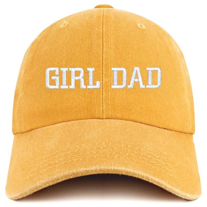Trendy Apparel Shop Girl DAD Embroidered Unstructured Pigment Dyed Cotton Baseball Cap - color: Mango