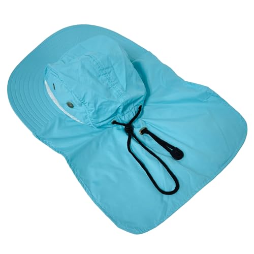 Packable and Adjustable Mesh Boonie Sun Hat with Neck Flap - color: Teal