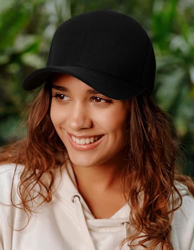 Edoneery Baseball Cap for Men and Women, Low Profile Washed Cotton Dad Hat - color: Black-2
