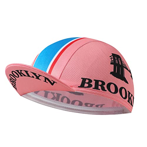 Brooklyn Cycling Cap - Retro Cycling Hat-Under Helmet - Cycling Helmet Liner Breathable&Sweat Uptake - color: Pink