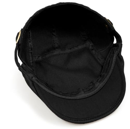 Initlove Mens Newsboy Cap Cotton Ivy Hat Beret Hats for Driving - color: B Black