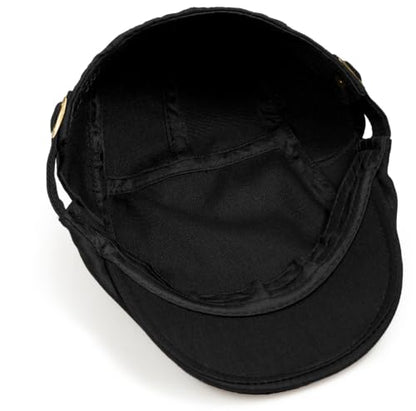 Initlove Mens Newsboy Cap Cotton Ivy Hat Beret Hats for Driving - color: B Black