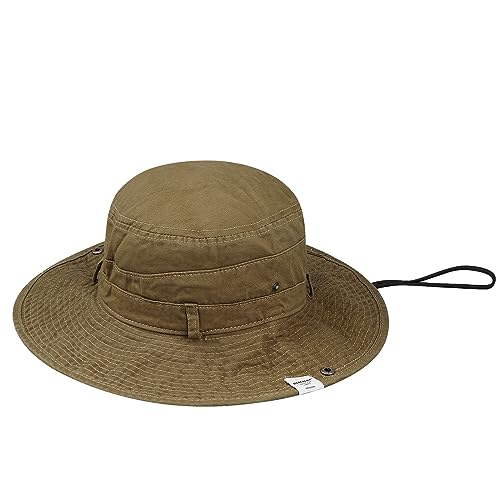 Clakllie Reversible Packable Boonie Fishing Hat UV Protection Sun Beach Hat - color: S-hjy6-khaki