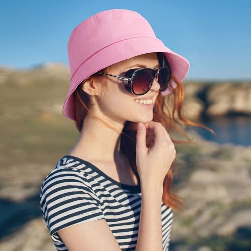 12/24/36 Pcs Bucket Hats for Men Women Bulk - color: Pink, size: Medium