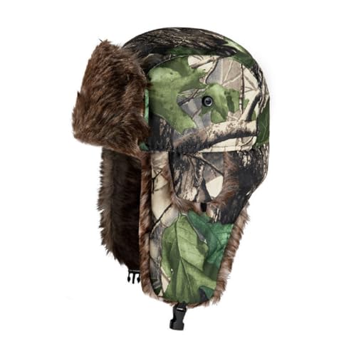 ASWER Trapper Warm Russian Trooper Hat Winter Skiing Cap Women Men Windproof - color: Z-green
