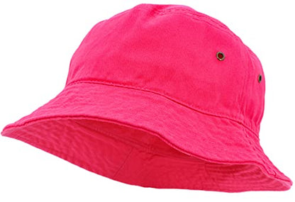 KBETHOS® 100% Cotton Washed Bucket Hat - color: Hot Pink, size: Small-Medium