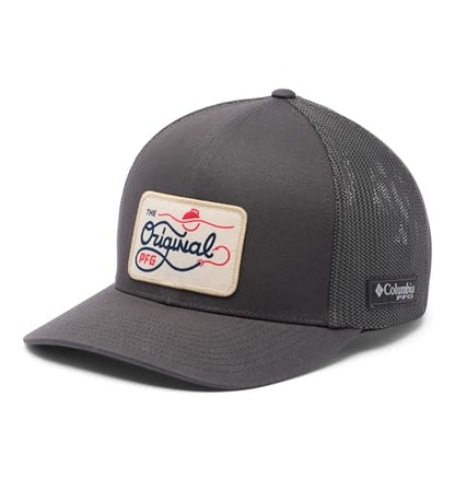 Columbia Unisex PFG Patch Mesh Ball Cap - color: Shark/the Original, size: Large-X-Large