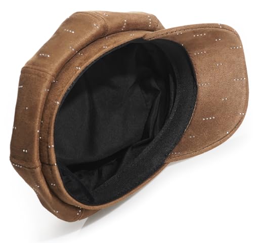 Newsboy Caps for Women Classic Beret Hats Autumn Winter Cap - color: D-brown