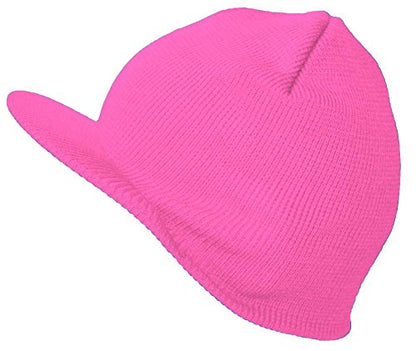 TOP HEADWEAR Winter Cuffless Beanie Visor - color: Hot Pink