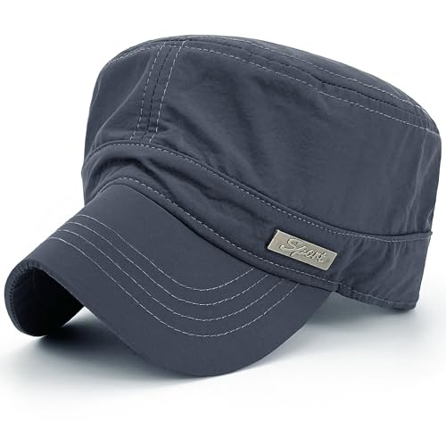 Water Resistant Military Hat Quick Dry Cadet Cap Army Flat Top - color: Grey