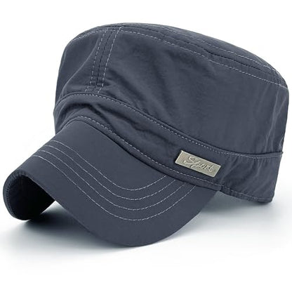 Water Resistant Military Hat Quick Dry Cadet Cap Army Flat Top - color: Grey