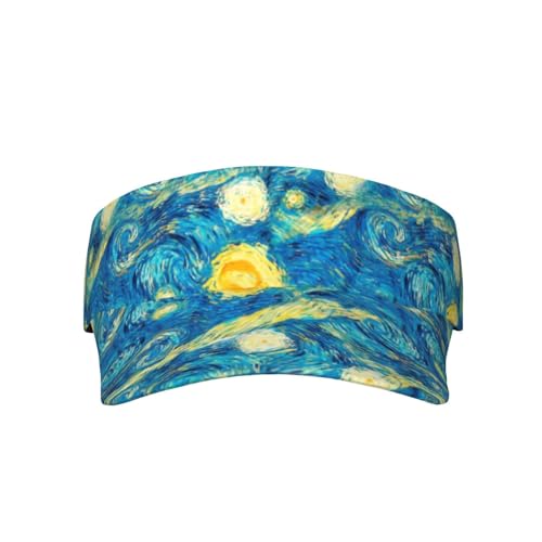 Sports Sun Visor Hats Adjustable Men Women Lightweight Packable Cooling Empty Top Visor Hat for Running, Tennis, Golf - color: Starry Night