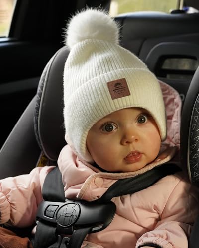 FURTALK Baby Toddler Winter Hat Fleece Lined Beanie Earflaps Outdoor - color: White+light Khaki, size: 2-6 Years