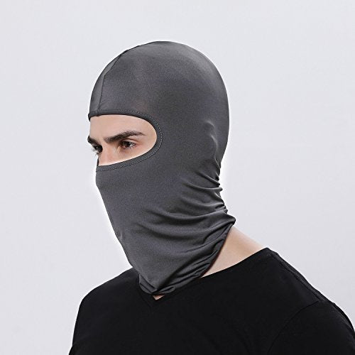 Balaclava Ski Mask, Windproof Sun Protection Full Face Cover for Men Women - color: Dark Gray