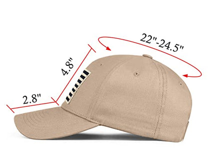 KIRAAT 3 Pack American Flag Baseball Cap Unisex,Low Profile USA Plain Dad Hat for Men＆Women - color: Grey＆khaki＆green