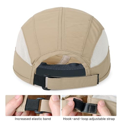 HH HOFNEN Quick Dry Baseball Cap Unstructured Water Resistant Golf Hat - color: 3-black+white+khaki