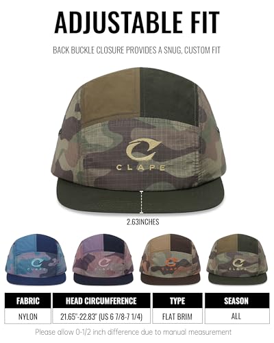 CLAPE Quick Dry 5 Panel Hat, Camo Lightweight Outdoor Cap - color: Cl5p32-blue