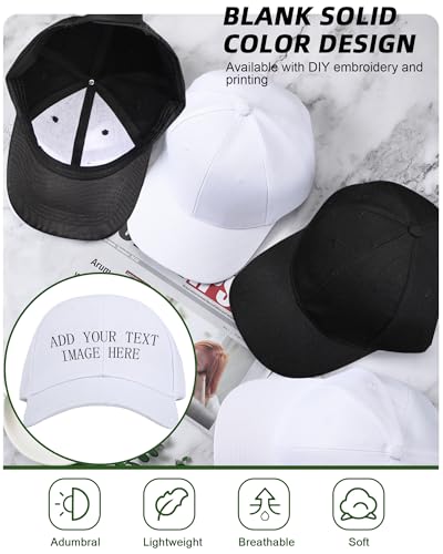 Handepo 24 Baseball Caps Adjustable - color: Black, White
