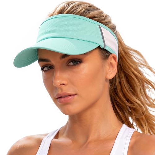 Sun Visor Hat for Women & Men UV Protection Lightweight Sports - color: Mint Green