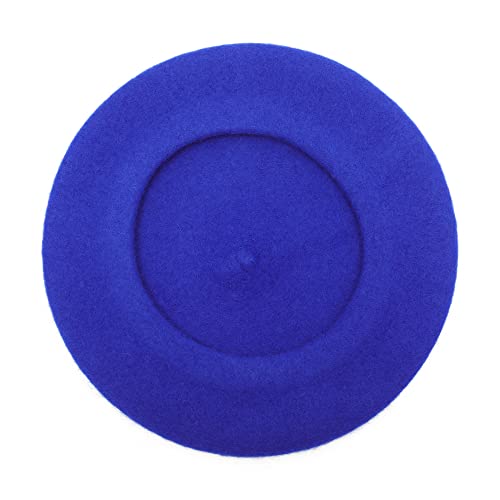 ZLYC Wool French Beret Hat Solid Color Classic Artist Cap for Women - color: Fantasy Blue