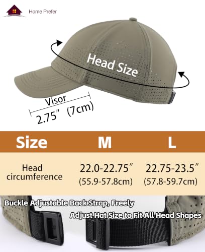 Home Prefer Mens Womens UPF50+ Sun Hat Athletic Adjustable Baseball Cap Quick Dry UV Protection Workout Running Golf Hat - color: Army Green, size: Medium