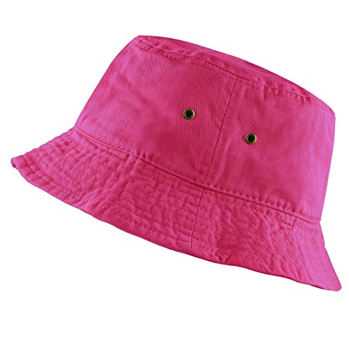 Cotton Bucket Hat Packable Sun Hat – Unisex Summer Travel Beach Fisherman Hat for Men Women Outdoor Fishing Hiking - color: Fuchsia, size: Large-X-Large