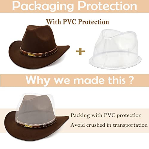 Western Cowboy Hat Wide Brim Outdoor Fedora Hat - color: Coffee
