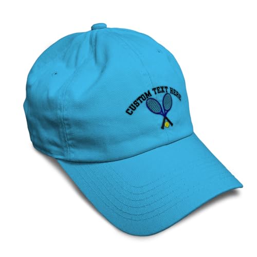 Custom Soft Baseball Cap Tennis Sports Cotton Dad Hat Men Women - color: Aqua Personalized Text Here