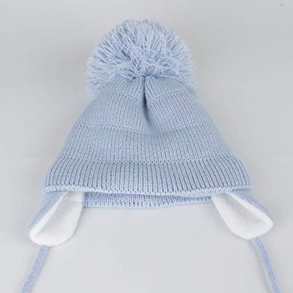 Baby Toddler Beanie Earflap Winter Hat Fleece Lined Knit Cap Girls Boy - color: Blue, size: 2-5T