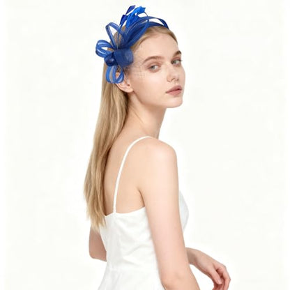 Fascinators Hats for Women, Fascinator Headband Tea Party Hat - color: Blue