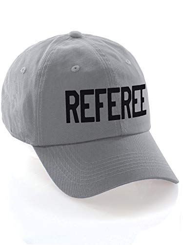 Classic Referee Hat Premium Cotton Low Profile Unstructured Adjustable Strapback - color: Grey Black