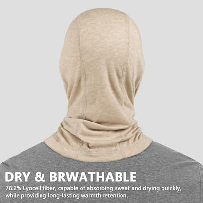Summer Cooling Balaclava UPF 50+ Full Face Cover Lightweight for Men Women - color: Oatmeal