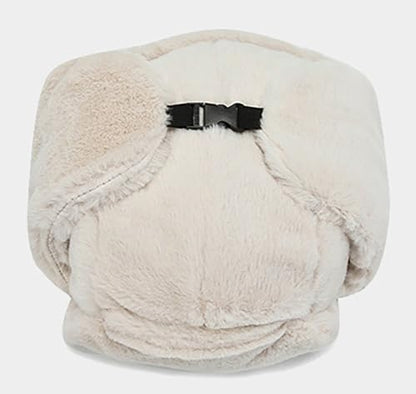 Women's Trapper Hat Faux Fur Winter Hats Fuzzy Russian Hat with Buckle Trooper Warm Ski Cycling Ear Flap Hat 2025 - color: A White