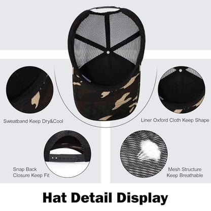 Oversize XXL American Flag Trucker Hat - color: Camouflage/Black, size: XX-Large