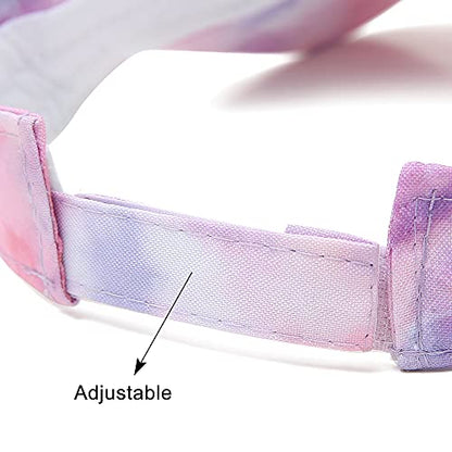 Sport Sun Visor Hats Cotton Ball Caps Empty Top Baseball Sun Cap for Men Women - color: Tie-dye Pink