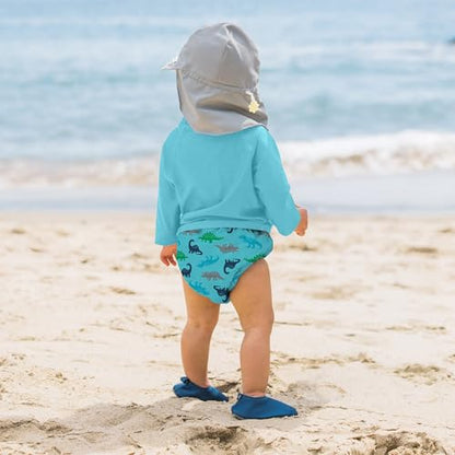 Green Sprouts Unisex-Baby Flap Sun Protection Swim HatHat - color: Gray, size: 0-6 Months