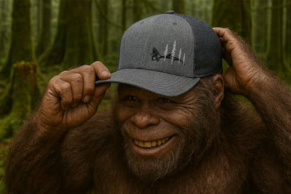 LARIX Trucker Hat Men - Snapback Cap with Breatheable Mesh Back, Hats for men, Mens Hat, Mens Trucker Hats - color: Flexfit Trucker - Melange Charcoal Black