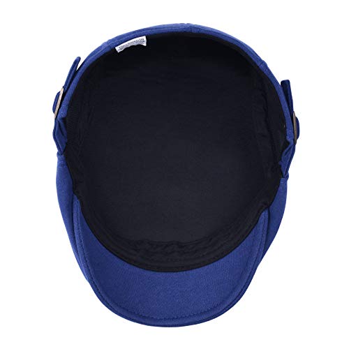 VOBOOM Men Newsboy Cap Cotton Flat Ivy Gatsby Driving Hat - color: Royal Blue